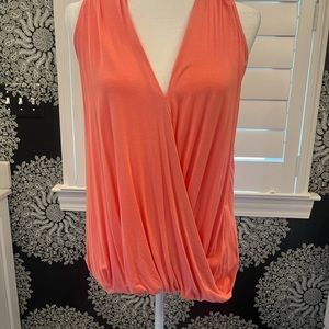 Pink/tangerine colored Sleeveless Surplus top